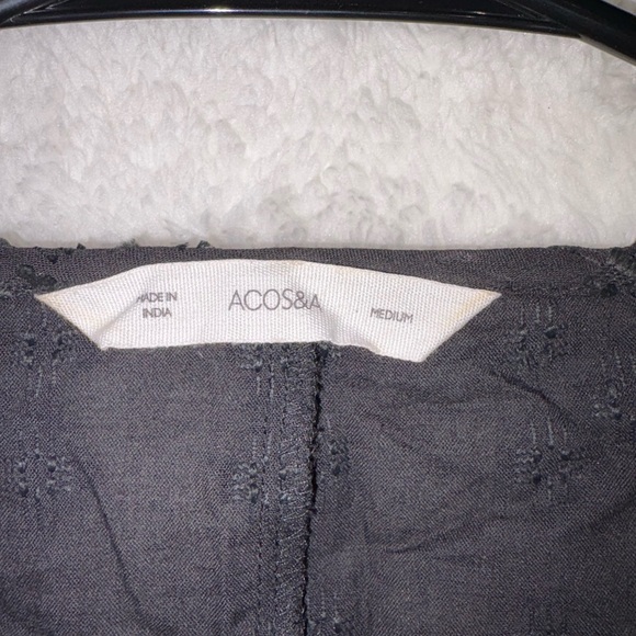 ACOS & A Flamenco Embroidered Ruffle Sleeve Top Black Women's Medium - Picture 2 of 7